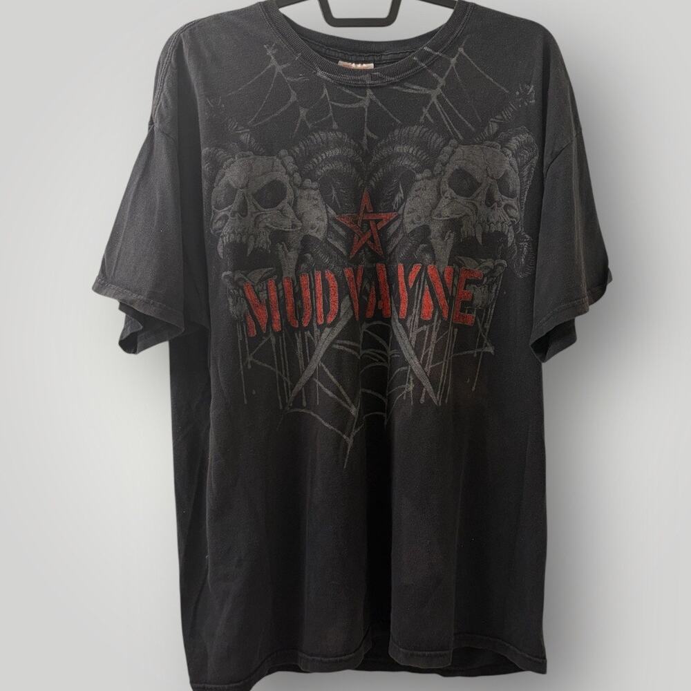 Vintage Mudvayne Shirt XL Hanes Heavyweight Skulls Pentagram Nu Metal Y2K Tee